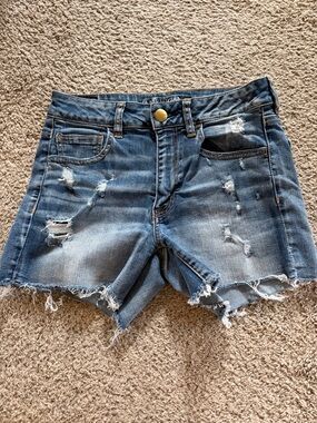 American Eagle Hi-Rise Shortie Jean Shorts